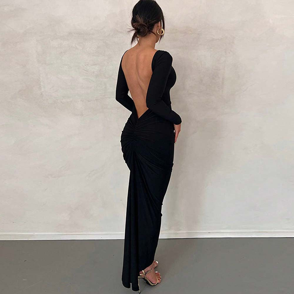 Autumn Winter Women Clothing Sexy Socialite Dress Backless Cocktail Dress Bella Mia